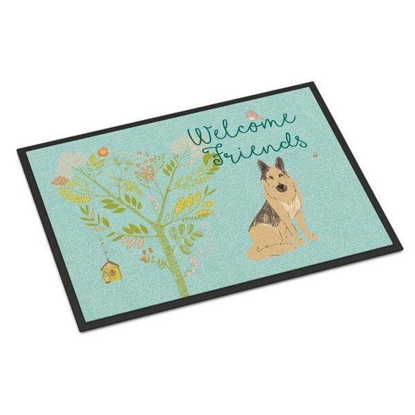 Carolines Treasures BB7578JMAT Welcome Friends German Shepherd Indoor or Outdoor Mat; 24 x 36 in., Carolines Treasures, Mfr#: BB7578JMAT